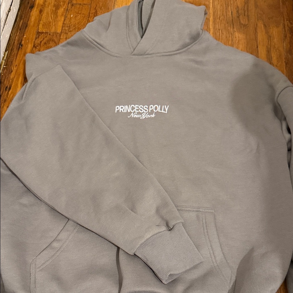 Princess Polly Light Gray Hoodie